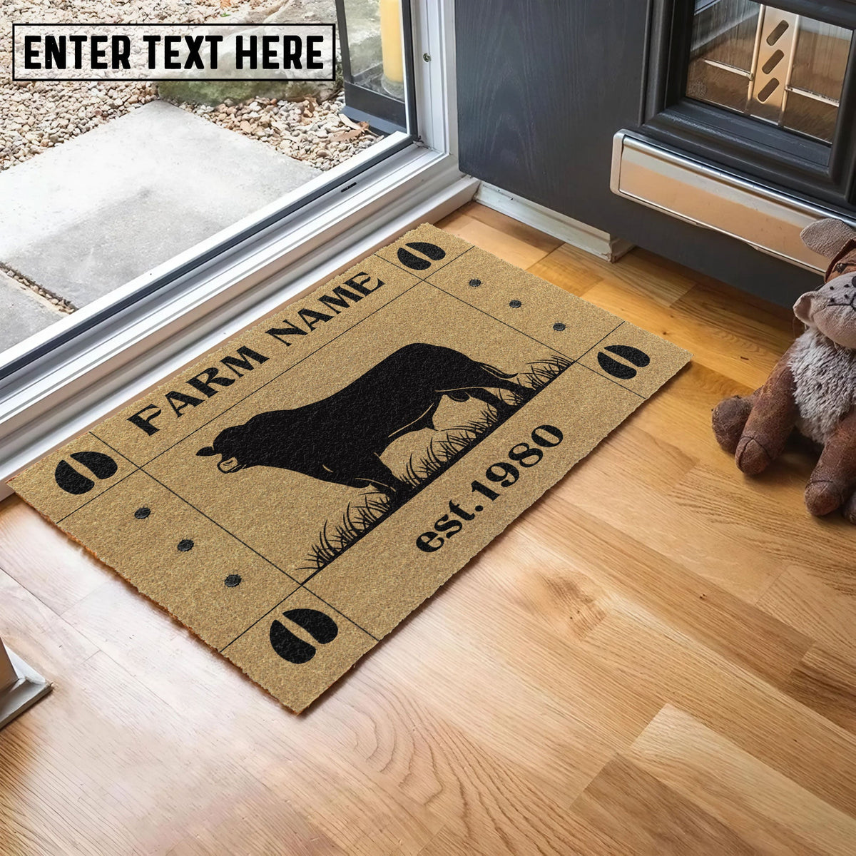 Beefmaster Hoove Custom Farm Name Custom Year Coir Doormat