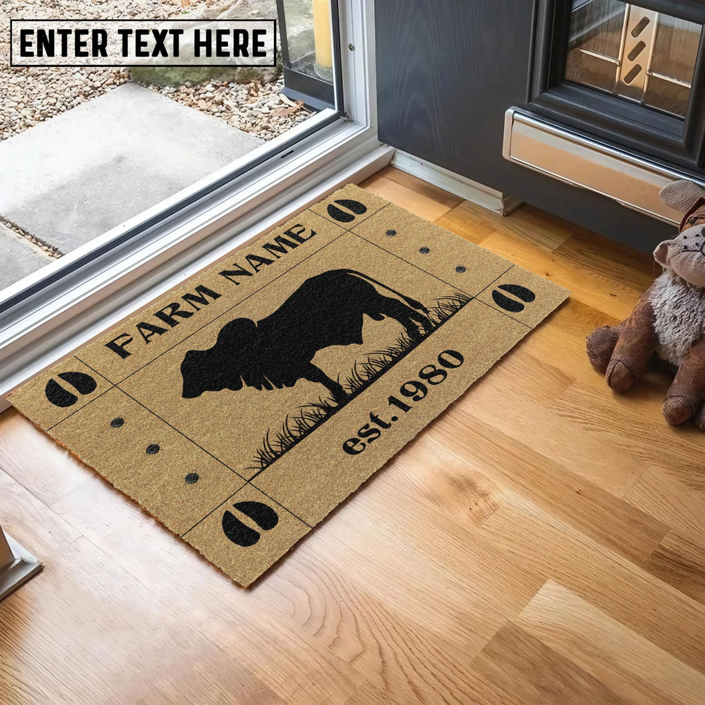 Brahman Hoove Custom Farm Name Custom Year Coir Doormat