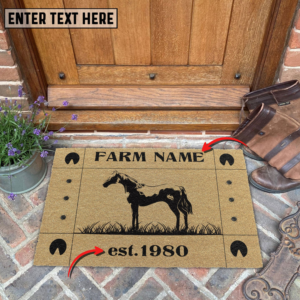 Horse Hoove Custom Farm Name Custom Year Coir Doormat