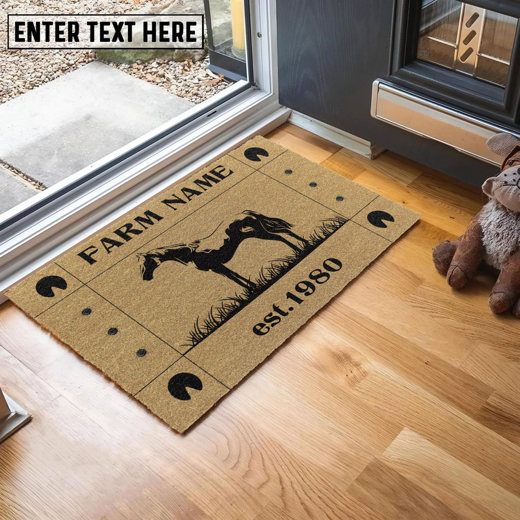 Horse Hoove Custom Farm Name Custom Year Coir Doormat
