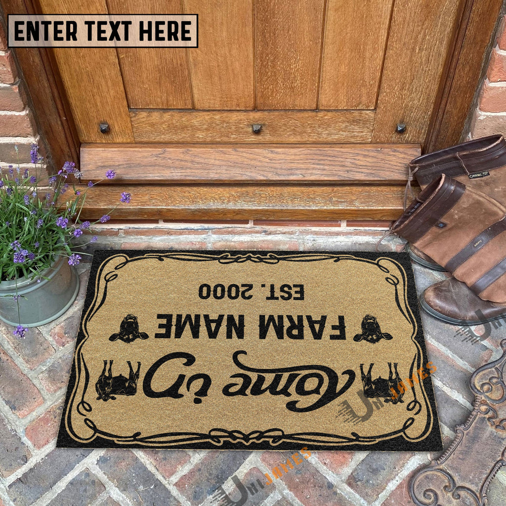 Angus Funny Come In Go Away Custom Farm Name Custom Year Coir Doormat