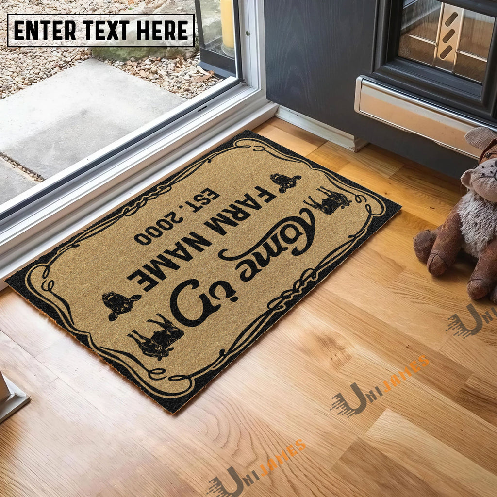 Angus Funny Come In Go Away Custom Farm Name Custom Year Coir Doormat