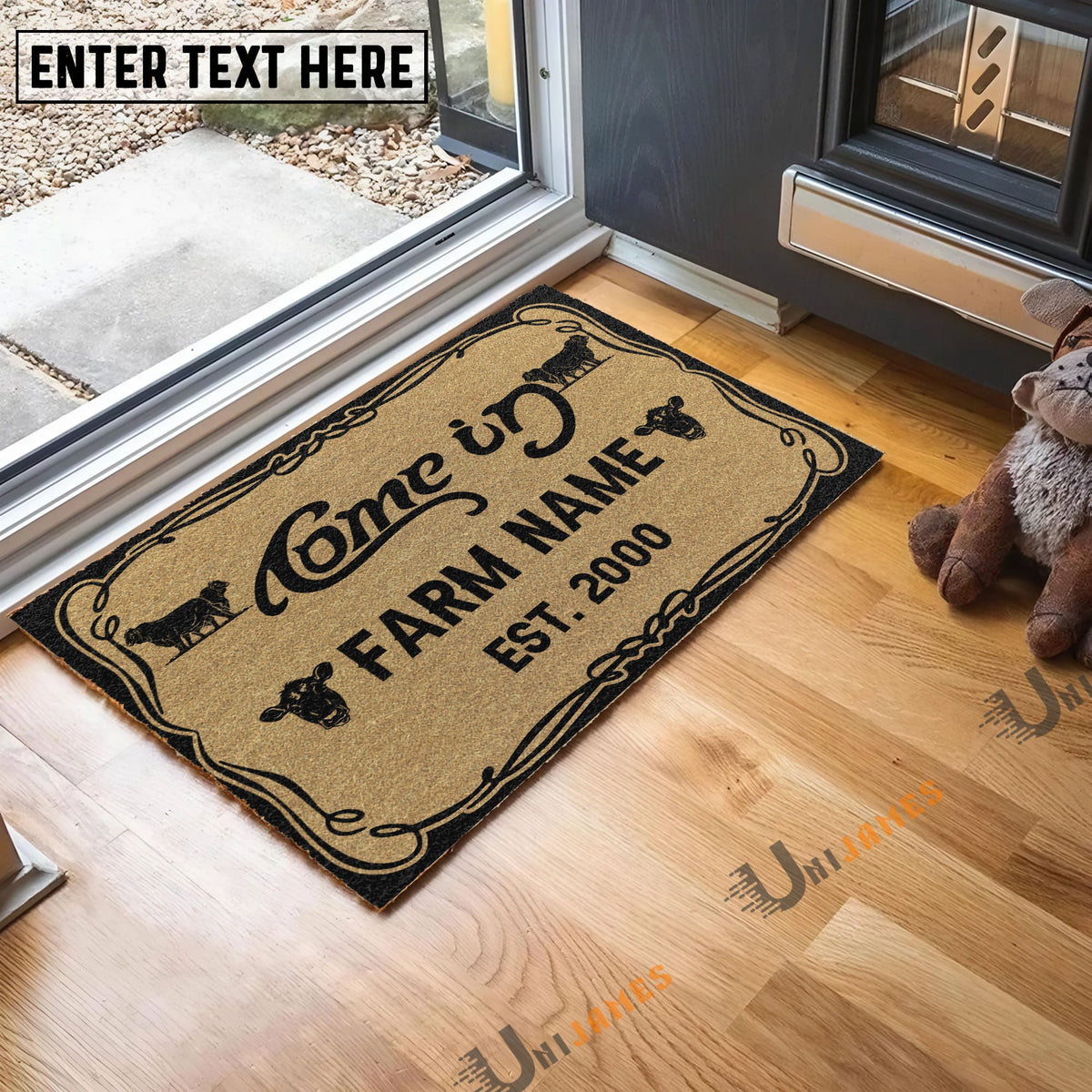 Beefmaster Funny Come In Go Away Custom Farm Name Custom Year Coir Doormat