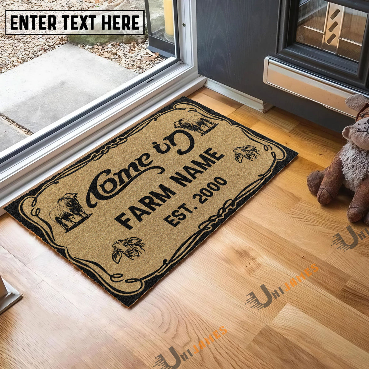 Brahman Funny Come In Go Away Custom Farm Name Custom Year Coir Doormat