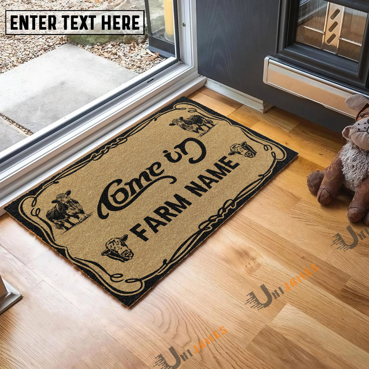Hereford Funny Come In Go Away Custom Farm Name Custom Year Coir Doormat