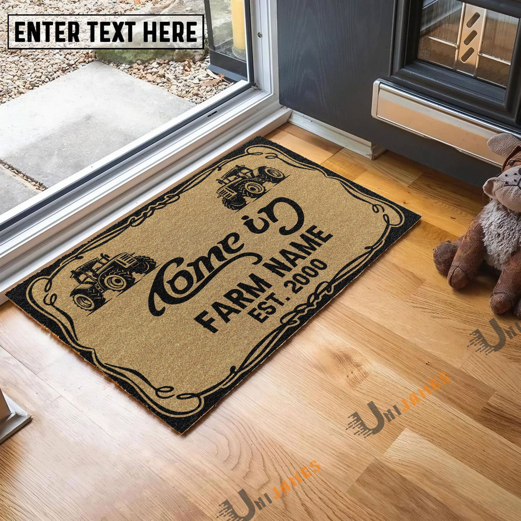 Tractor Funny Come In Go Away Custom Farm Name Custom Year Coir Doormat