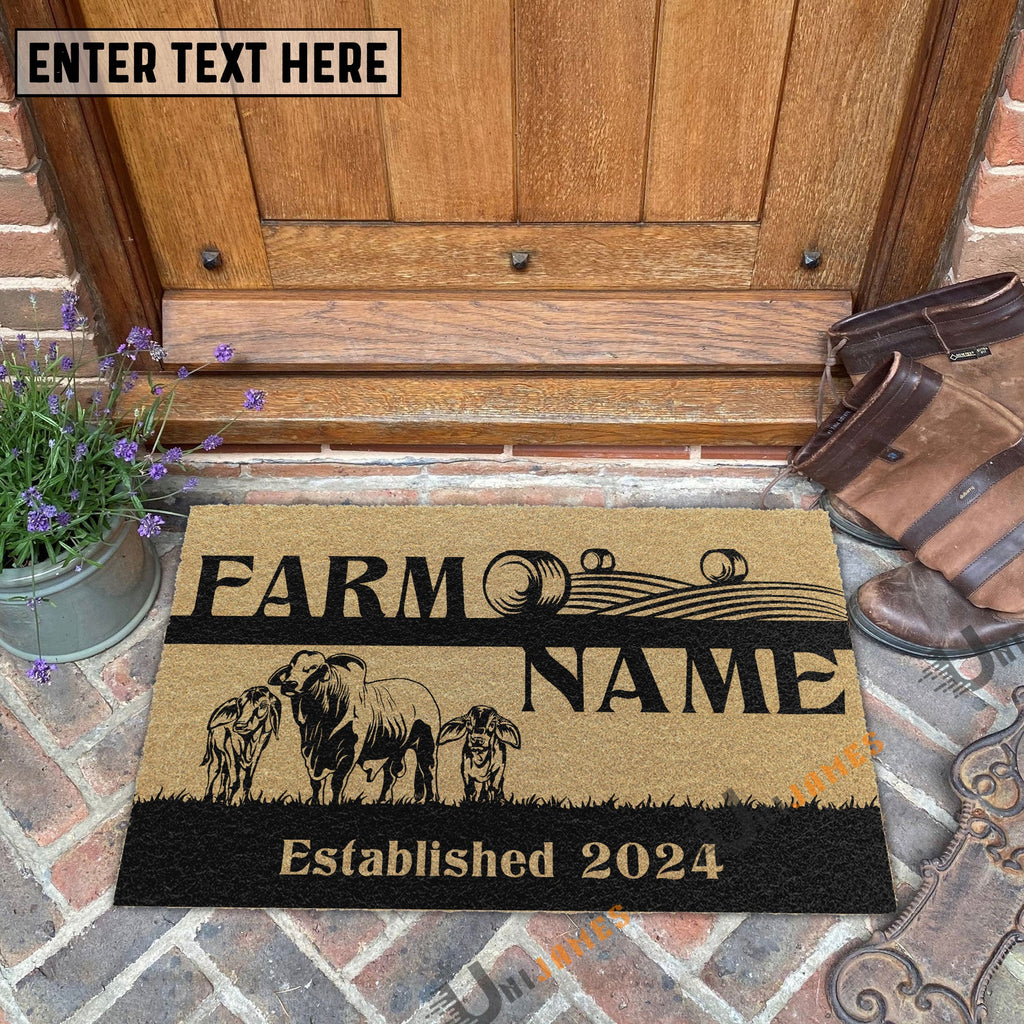 Brahman Straw Roll Custom Farm Name Custom Year Coir Doormat
