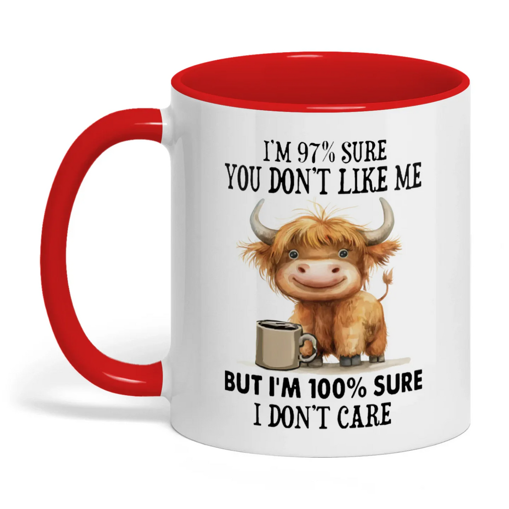 I'm 97% Sure You Don't Like Me Cow Two Tone Mug