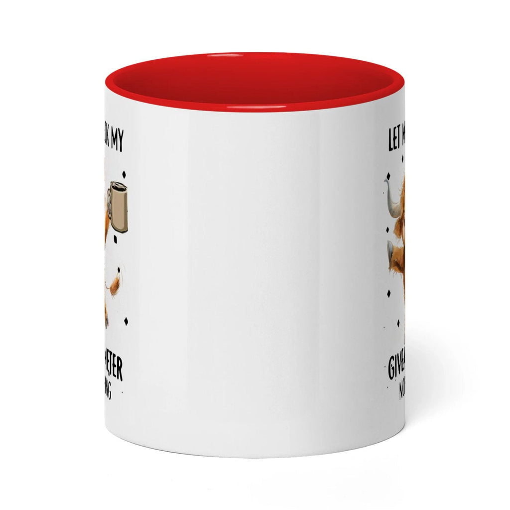 Let Me Check My Giveashitomter Nope Nothing Cow Two Tone Mug