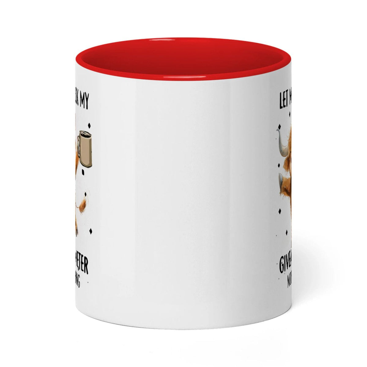 Let Me Check My Giveashitomter Nope Nothing Cow Two Tone Mug