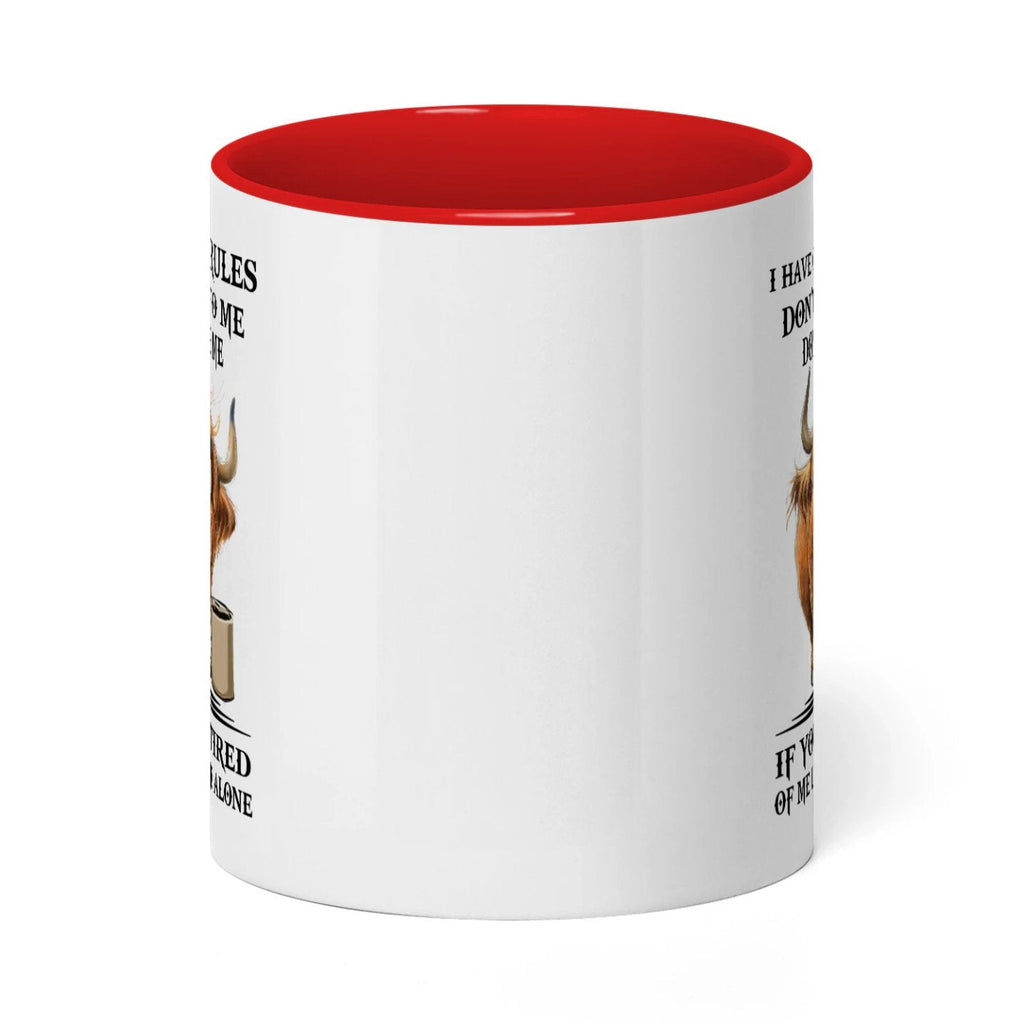 I Have Got 3 Rules Don't Lie To Me Don't Use Me Cow Two Tone Mug