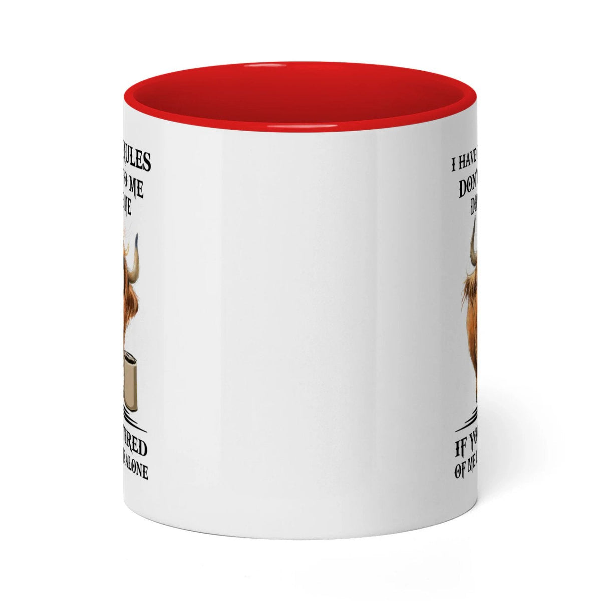 I Have Got 3 Rules Don't Lie To Me Don't Use Me Cow Two Tone Mug