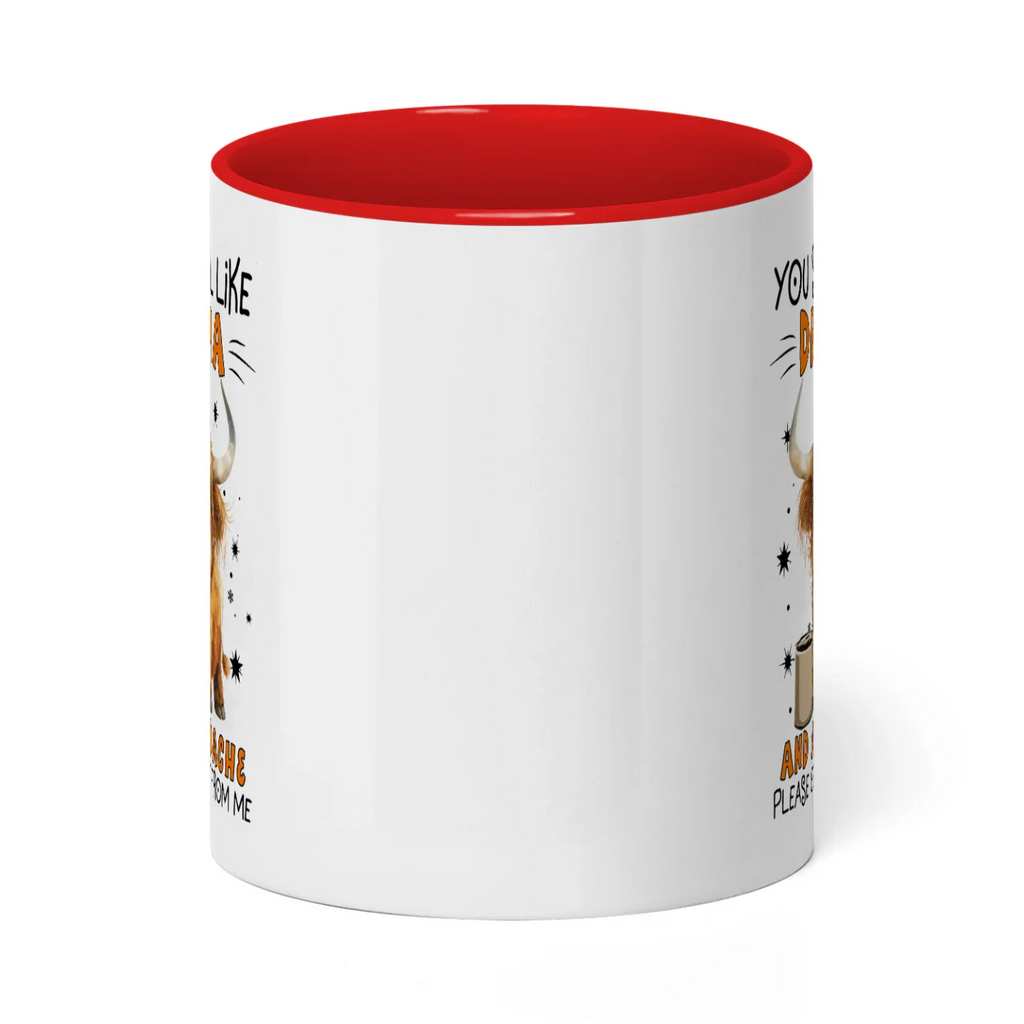 You Smell Like Drama And A Headache Please Cow Two Tone Mug