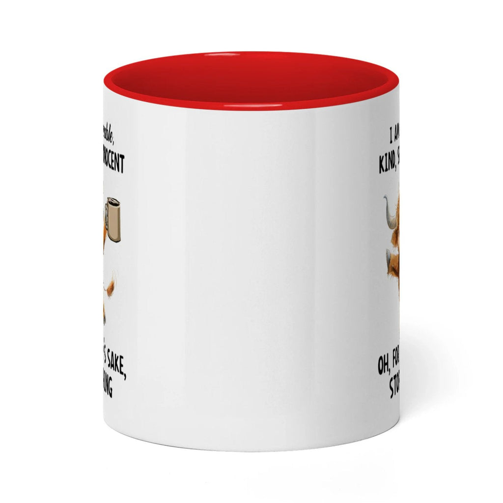 I Am Sweet Lovable Kind Shy Innocent Oh For Heaven's Sake Cow Two Tone Mug