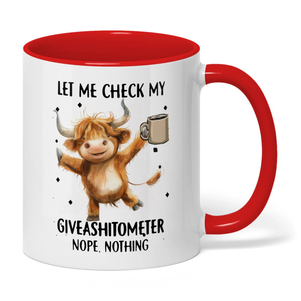 Let Me Check My Giveashitomter Nope Nothing Cow Two Tone Mug