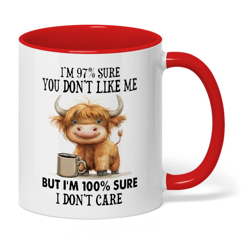 I'm 97% Sure You Don't Like Me Cow Two Tone Mug