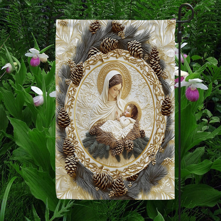 Garden Flag 12" x 18" - Mother’s Embrace Mary & Jesus