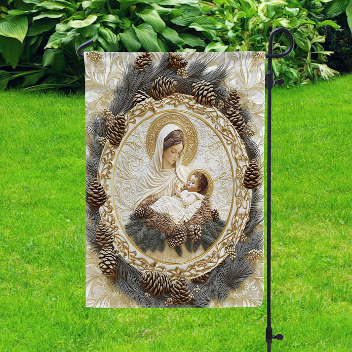 Garden Flag 12" x 18" - Mother’s Embrace Mary & Jesus