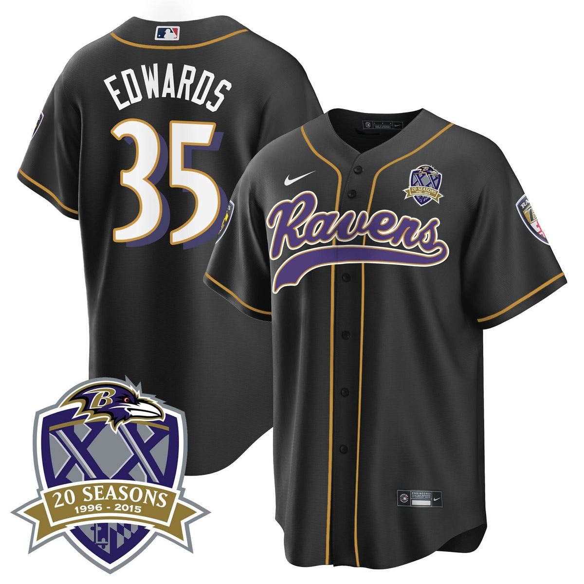 BAL 20th Season Patch Baseball Jersey - All Stitched