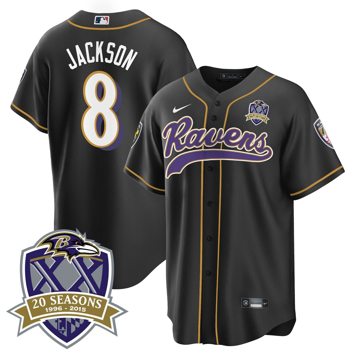 BAL 20th Season Patch Baseball Jersey - All Stitched