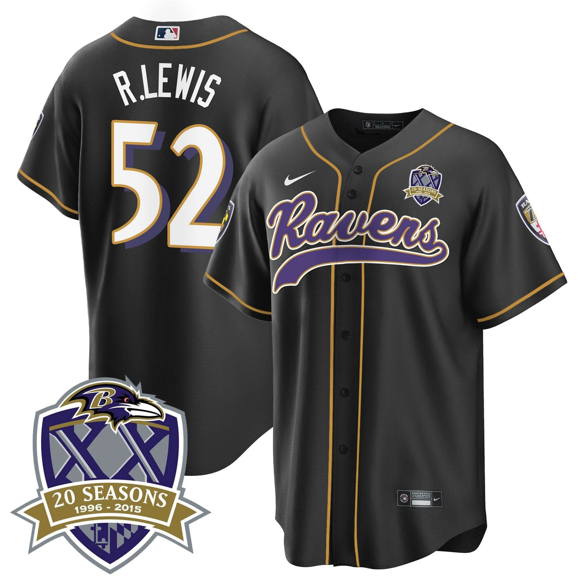 BAL 20th Season Patch Baseball Jersey - All Stitched