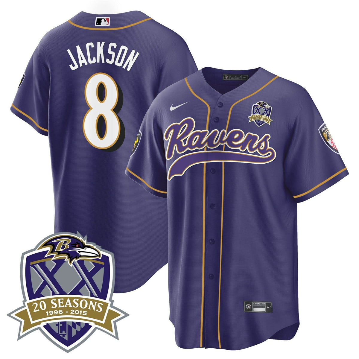 BAL 20th Season Patch Baseball Jersey - All Stitched