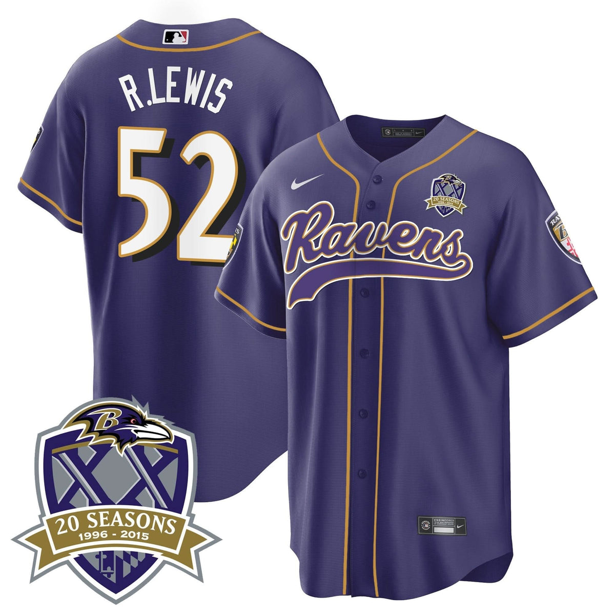 BAL 20th Season Patch Baseball Jersey - All Stitched
