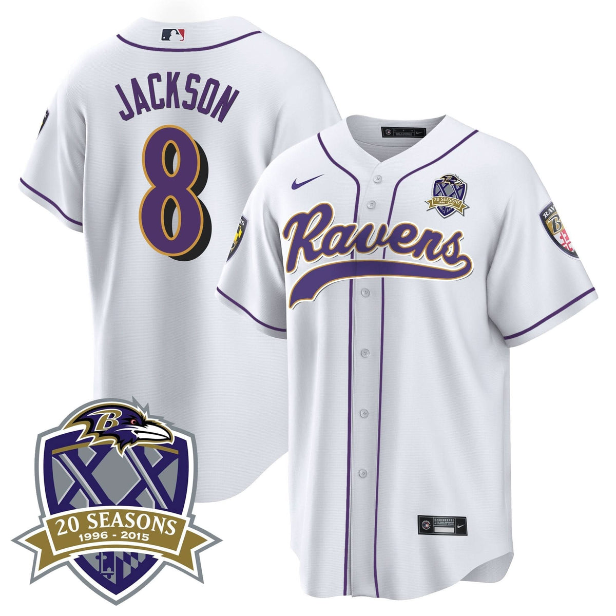 BAL 20th Season Patch Baseball Jersey - All Stitched