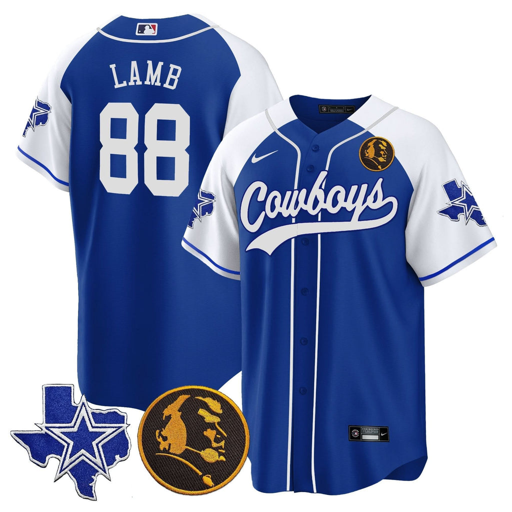 DAL Texas & John Madden Patch Baseball Jersey