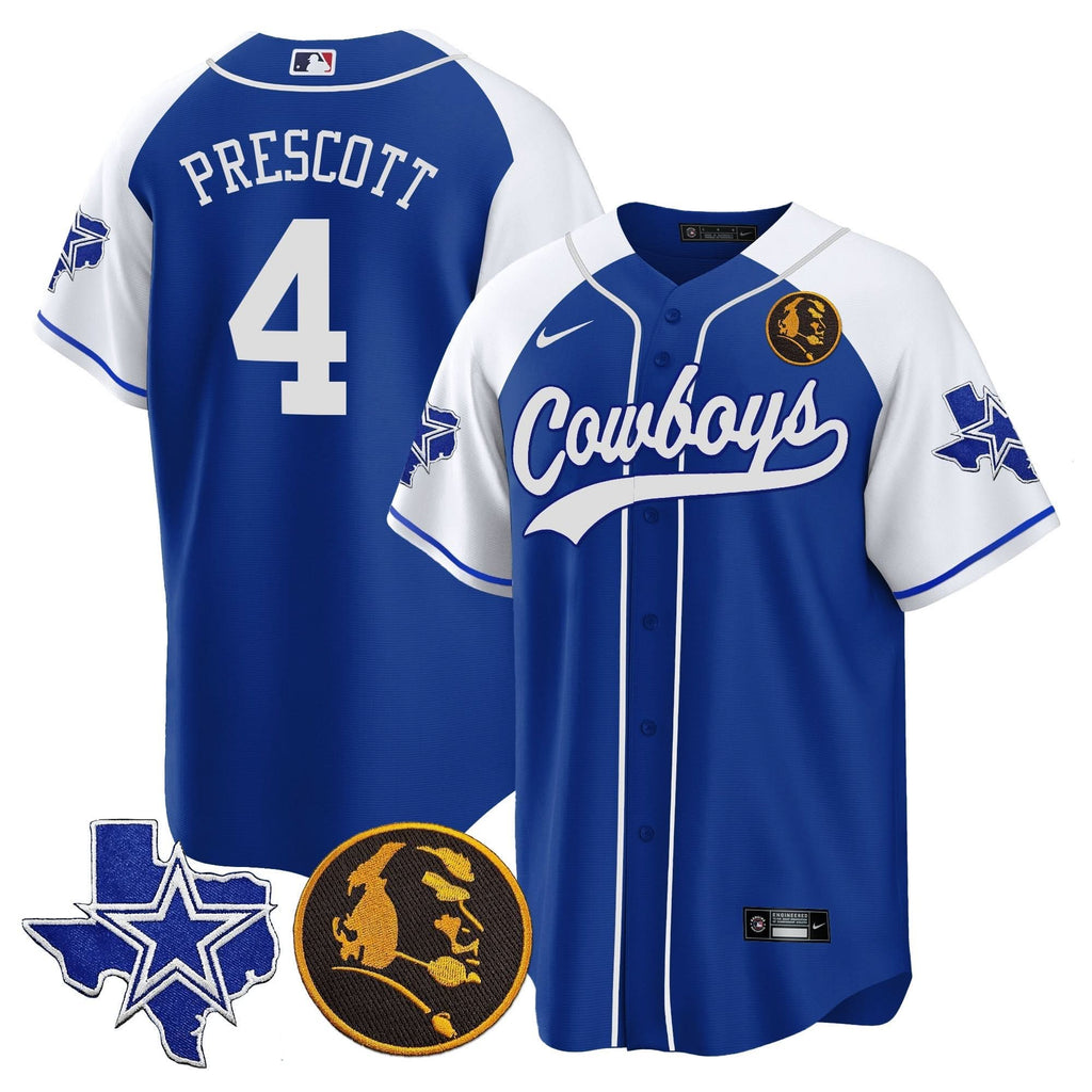 DAL Texas & John Madden Patch Baseball Jersey