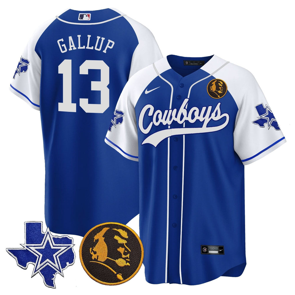 DAL Texas & John Madden Patch Baseball Jersey