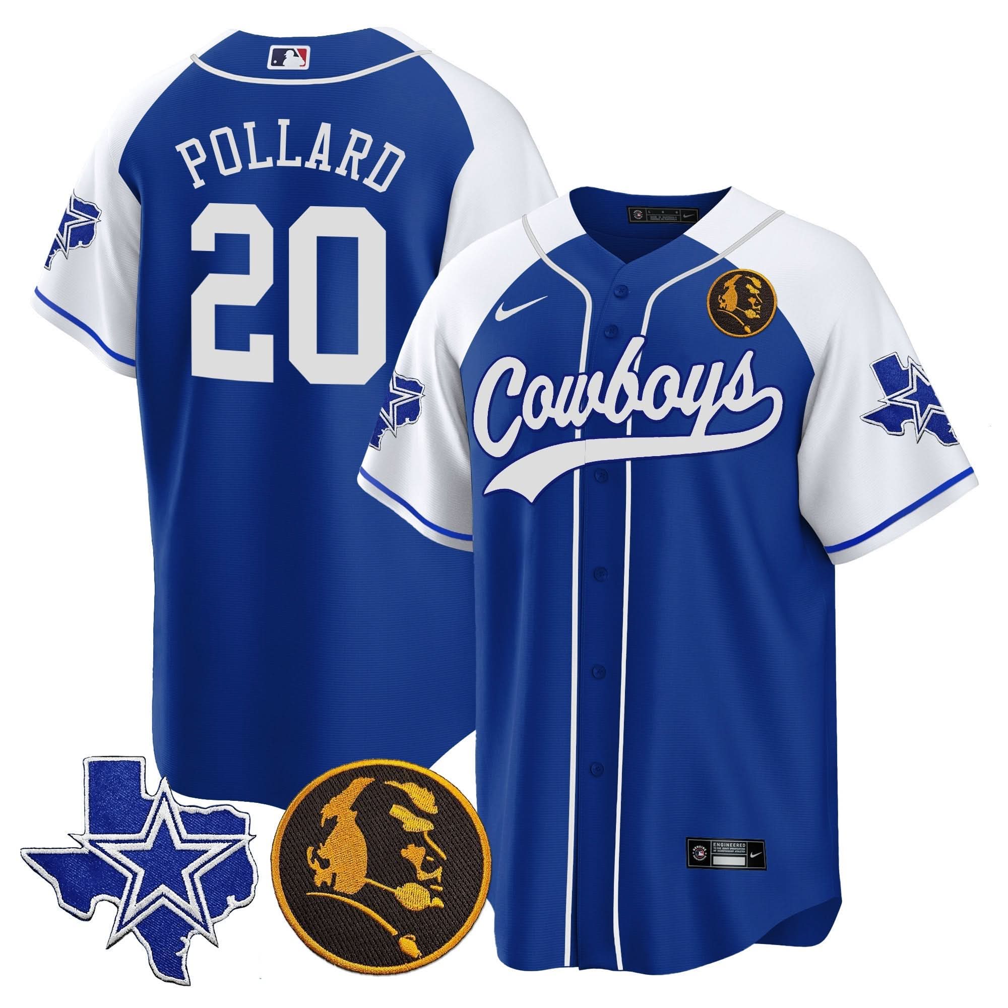 DAL Texas & John Madden Patch Baseball Jersey