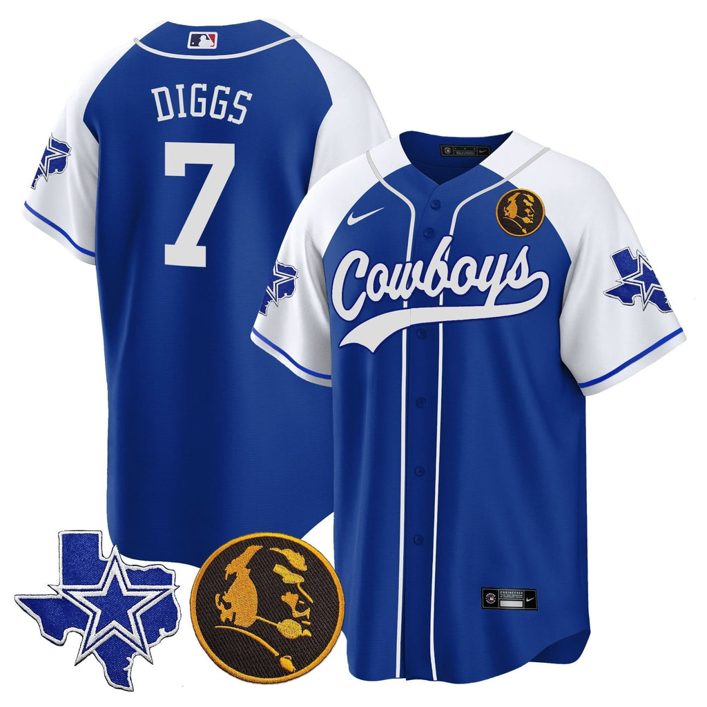 DAL Texas & John Madden Patch Baseball Jersey