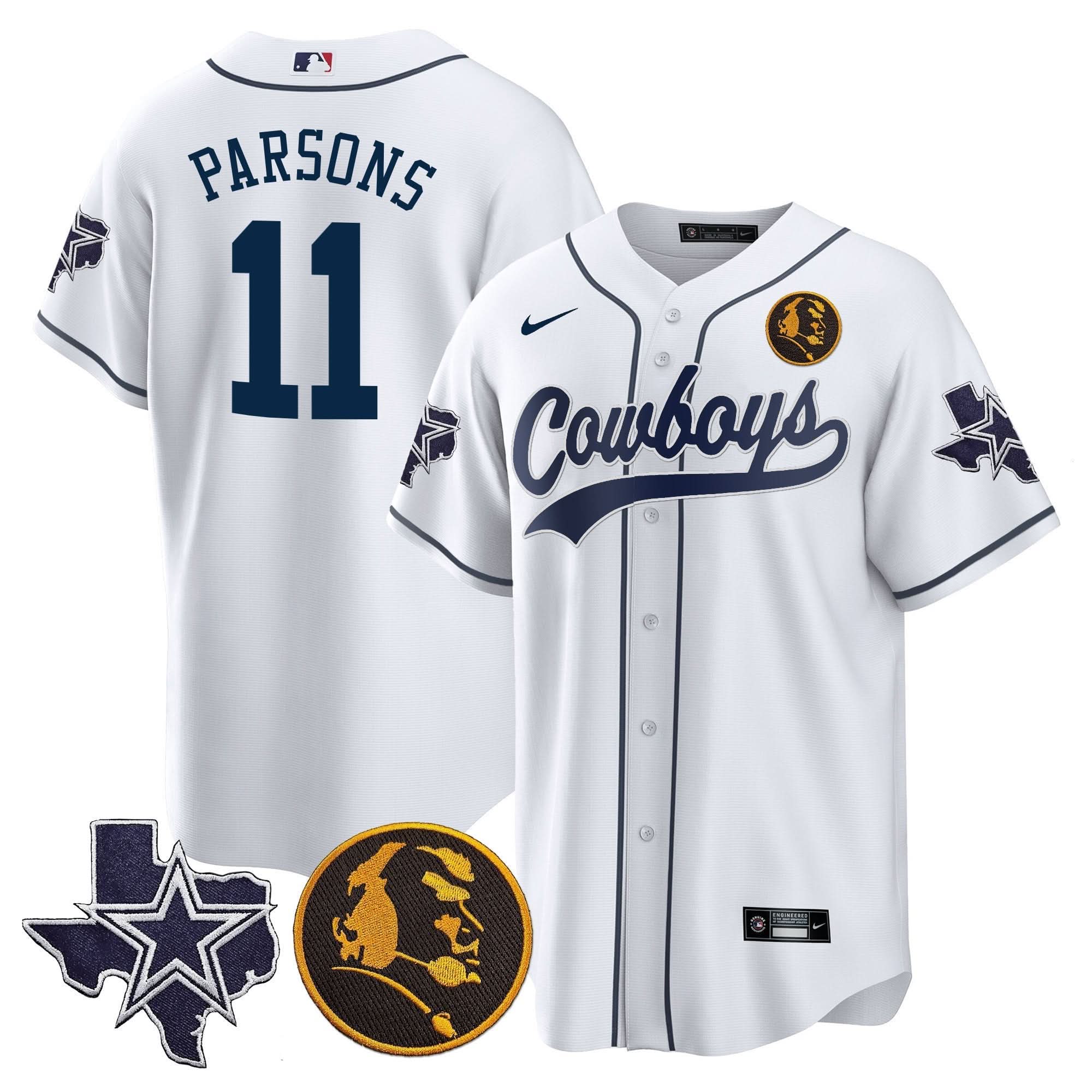 DAL Texas & John Madden Patch Baseball Jersey