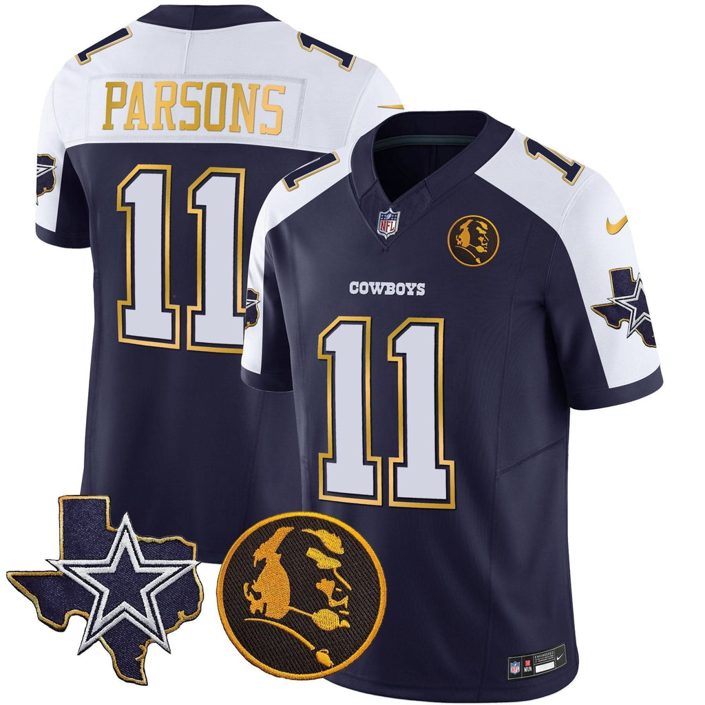 DAL Texas & John Madden Patch Gold Trim Vapor Jersey