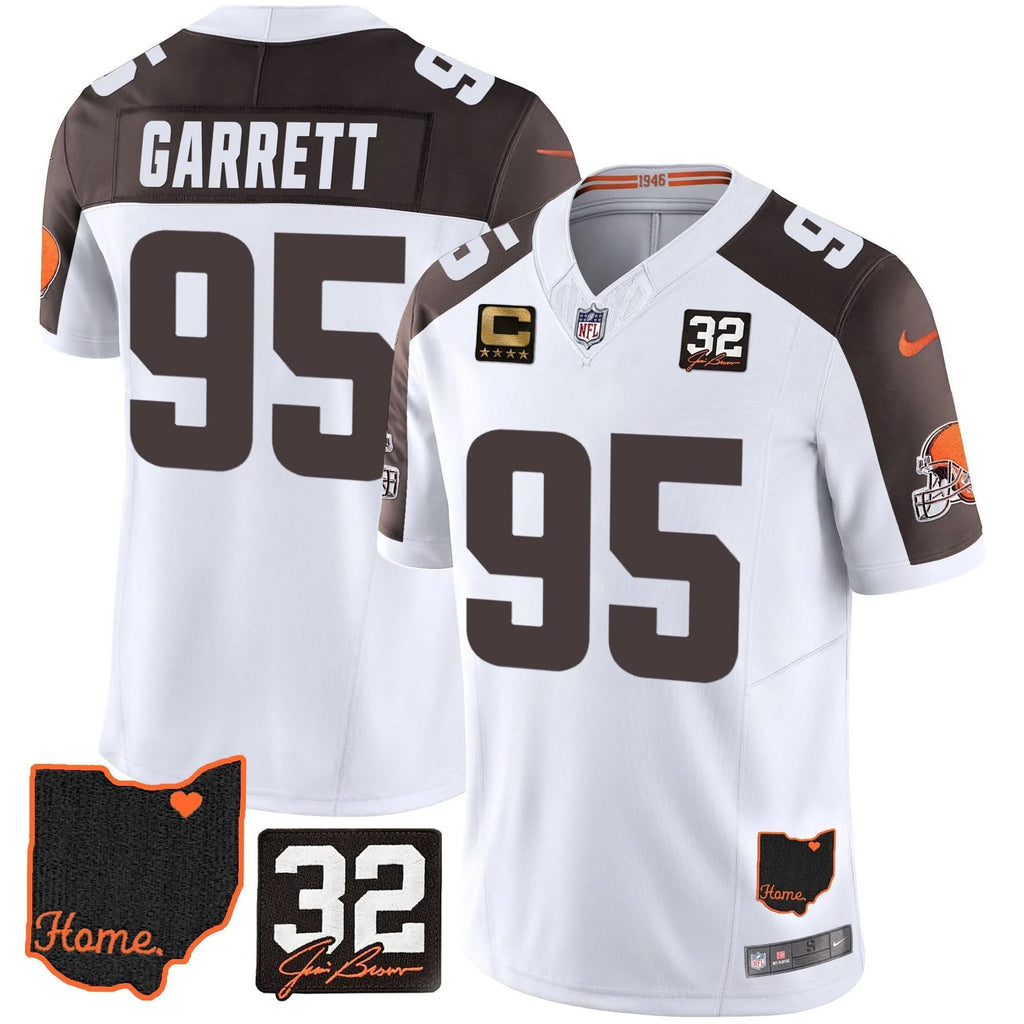 CLE #32 Jim Brown Memorial & Home Patch Jersey V3