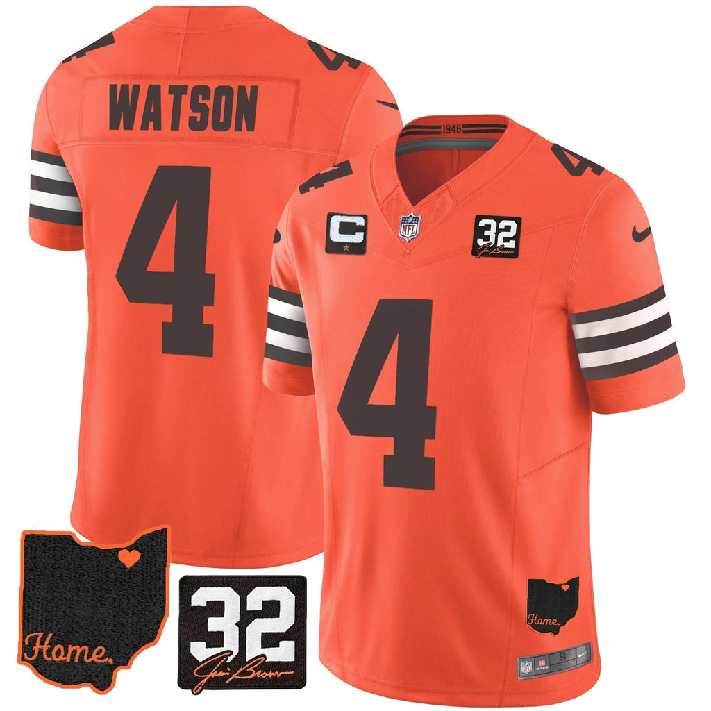 CLE #32 Jim Brown Memorial & Home Patch Jersey V3