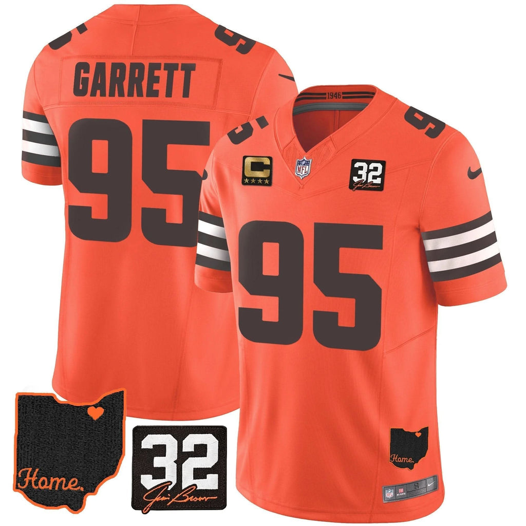 CLE #32 Jim Brown Memorial & Home Patch Jersey V3