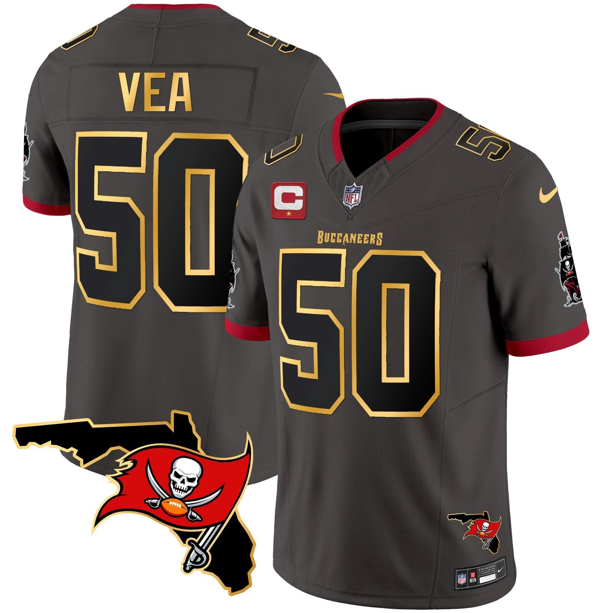TB Florida Patch Gold Trim Vapor Jersey