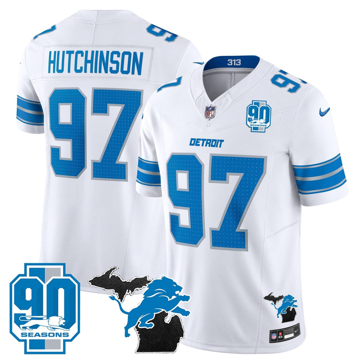 DET 2024 Michigan & 90th Year Patch Vapor Jersey