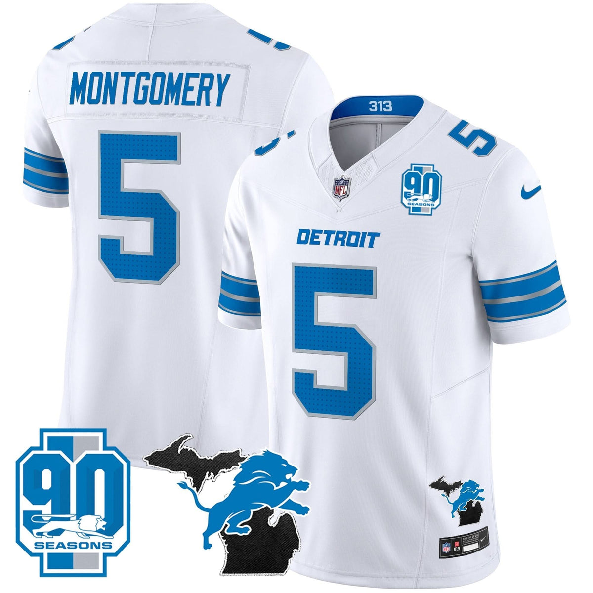 DET 2024 Michigan & 90th Year Patch Vapor Jersey