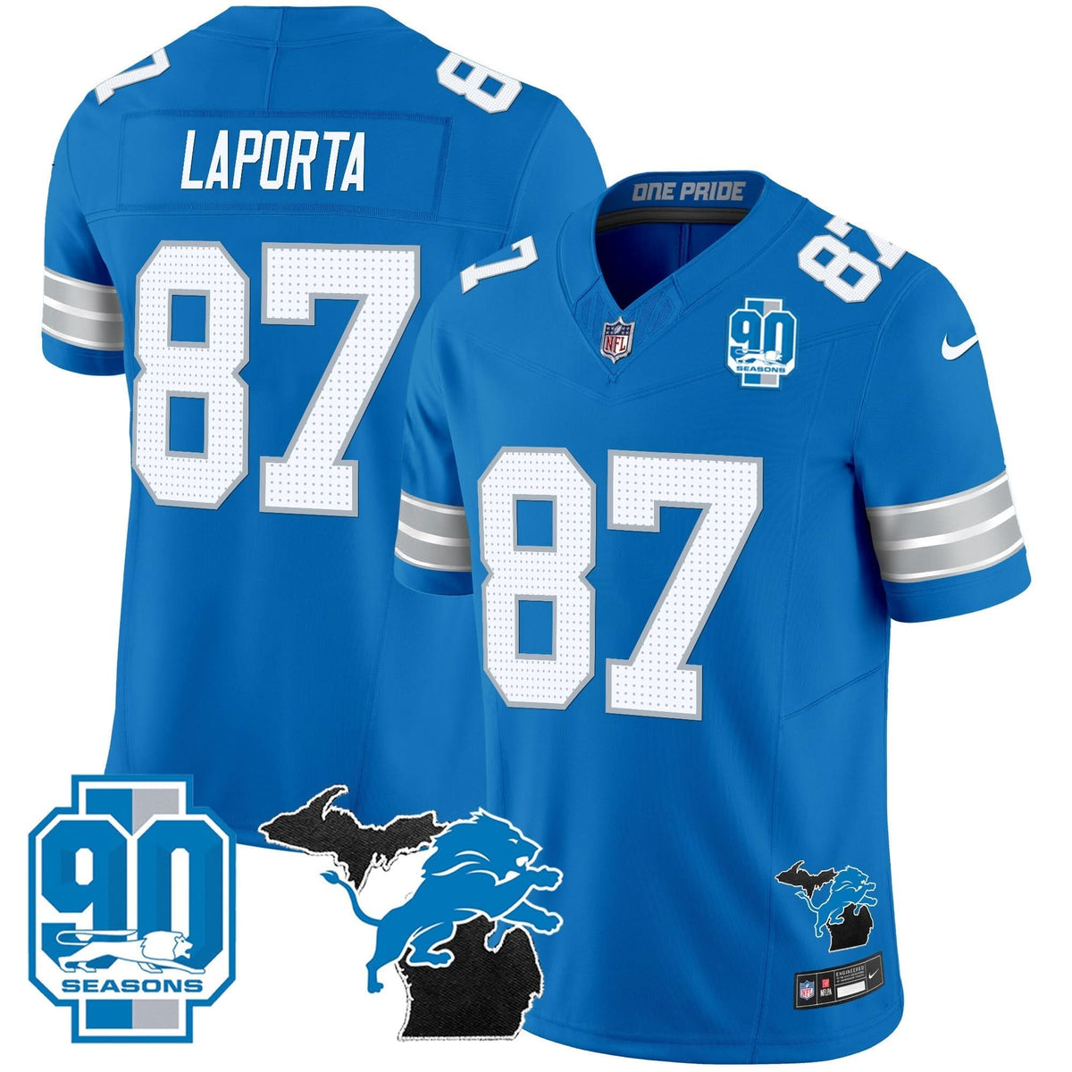 DET 2024 Michigan & 90th Year Patch Vapor Jersey