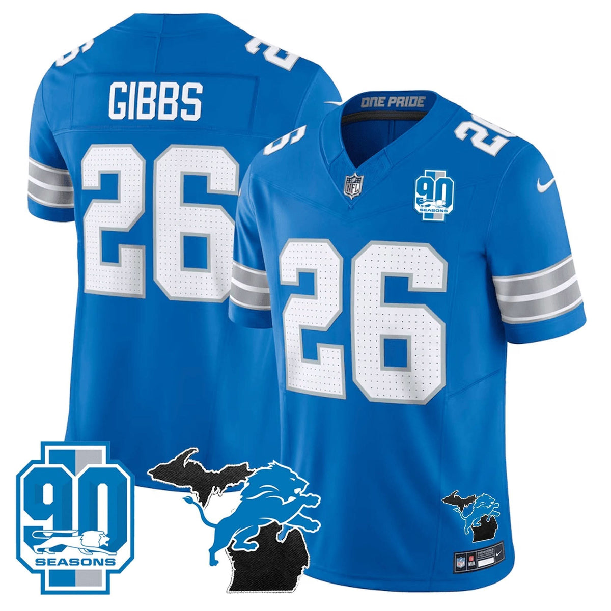 DET 2024 Michigan & 90th Year Patch Vapor Jersey