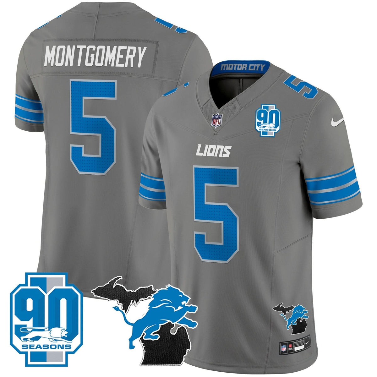 DET 2024 Michigan & 90th Year Patch Vapor Jersey