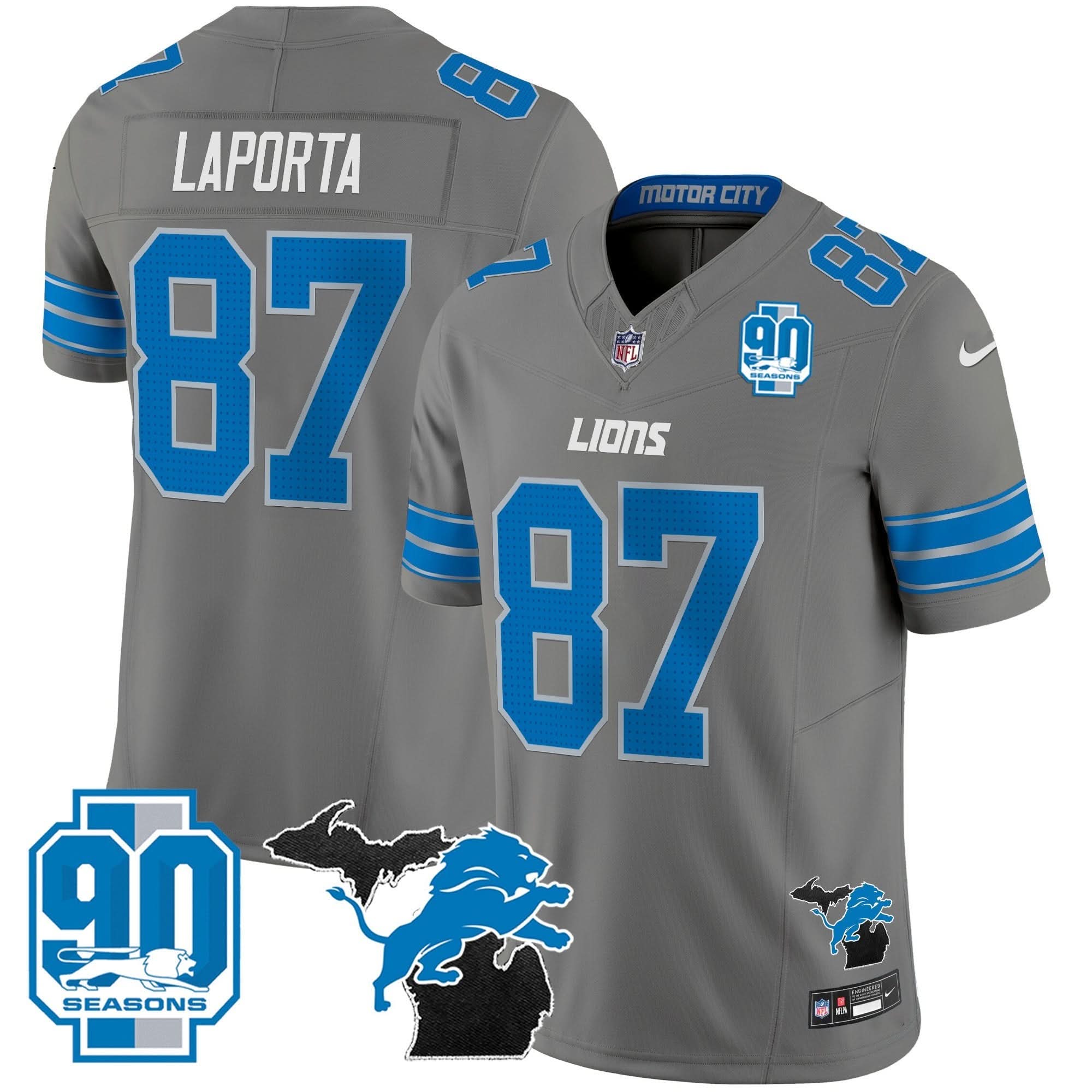 DET 2024 Michigan & 90th Year Patch Vapor Jersey