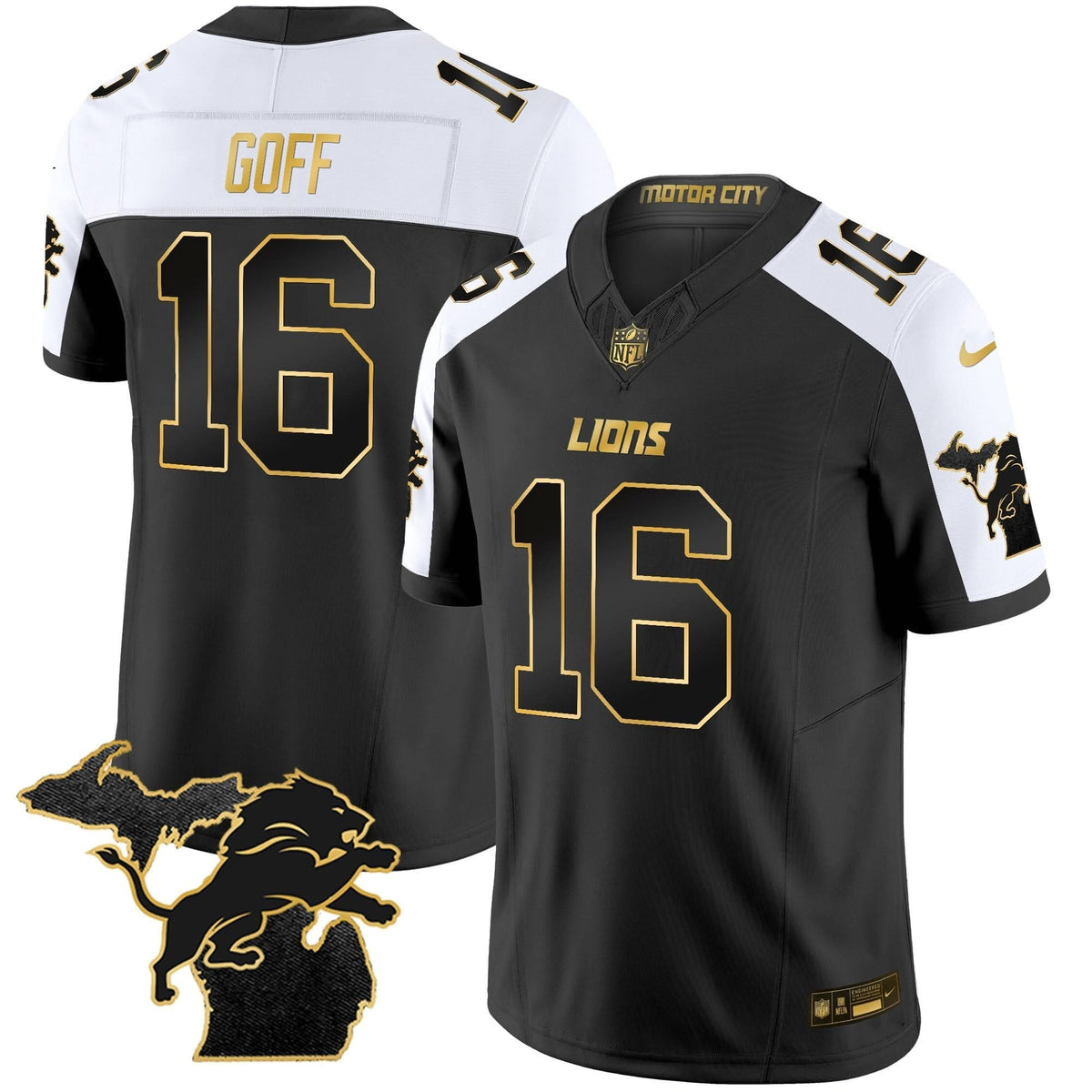 DET 2024 Michigan Patch Gold Vapor Jersey