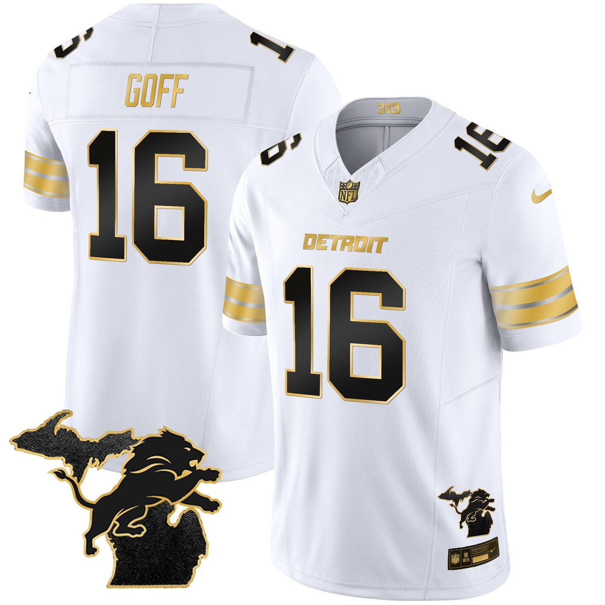 DET 2024 Michigan Patch Gold Vapor Jersey