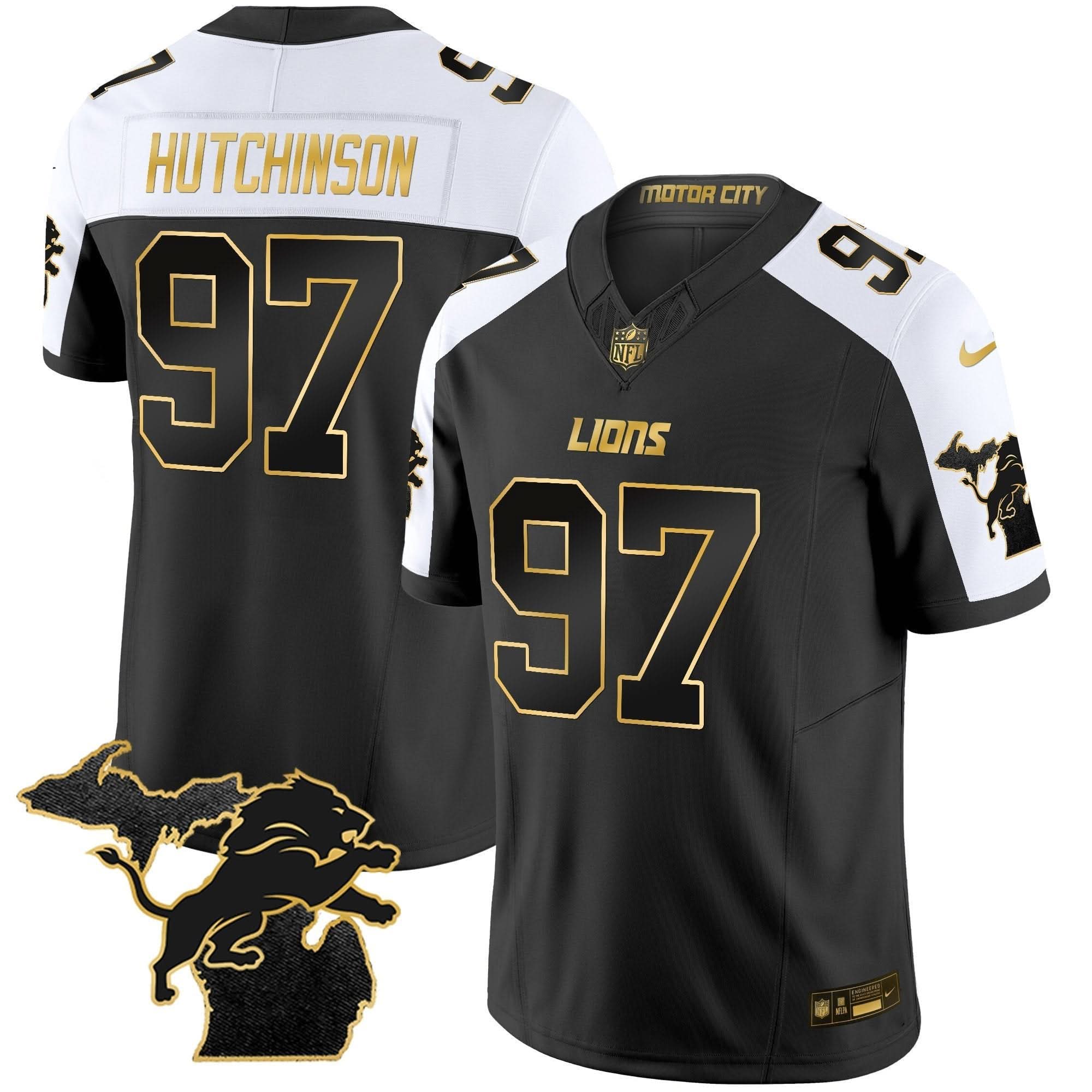 DET 2024 Michigan Patch Gold Vapor Jersey