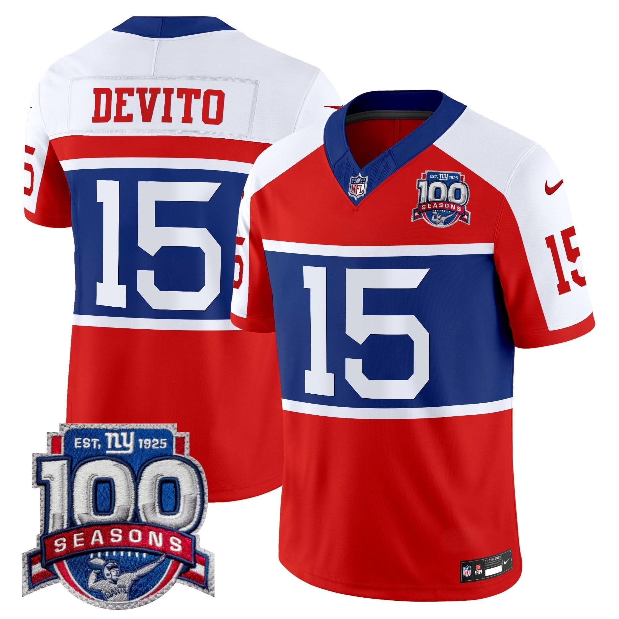 NYG 'Century Red' 100th Season Commemorative Vapor Jersey