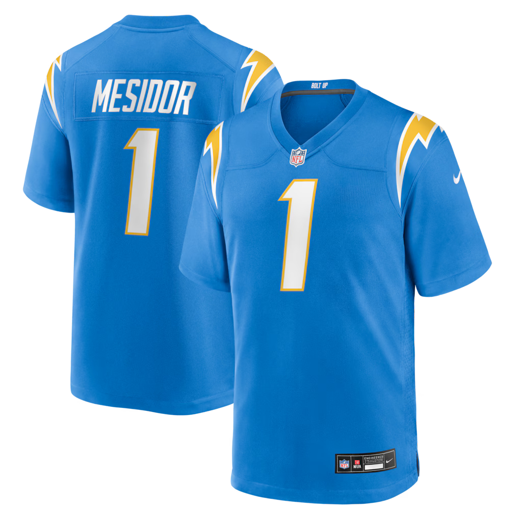 Akheem Mesidor Los Angeles Chargers 2026 NFL Draft First Round Pick No. 22 Jersey - Powder Blue